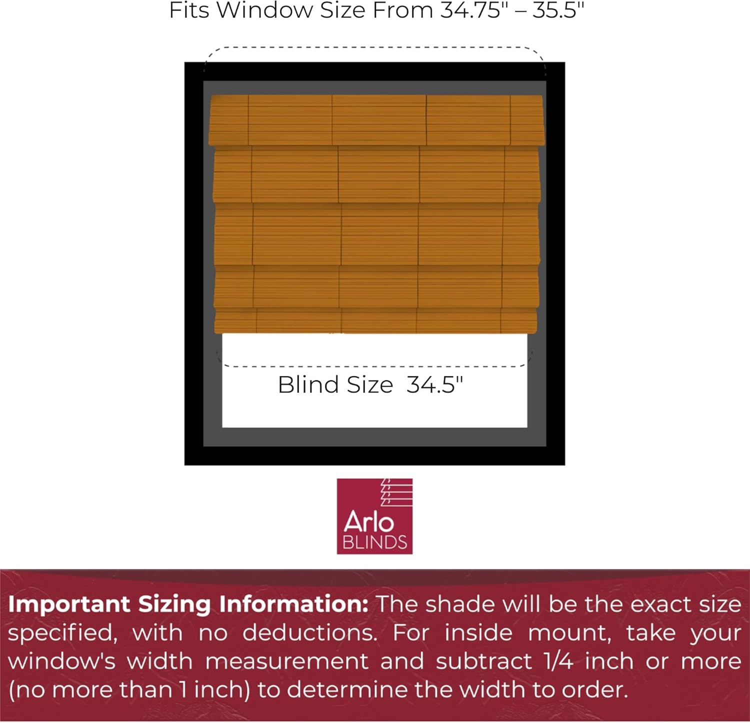 ARLO BLINDS Sheer Bamboo Roman Shades with Valance - Tuscan